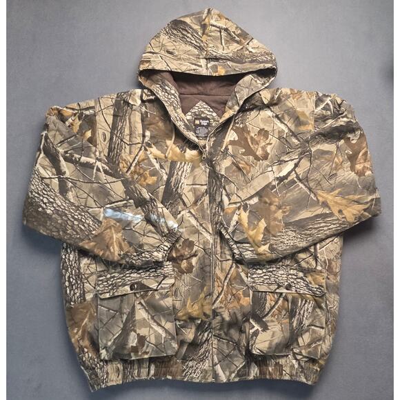 Hunters Edge Other - Hunters Edge Realtree Hardwoods Camo Men 2X Quilt Insulated Bomber‎ Jacket Hood